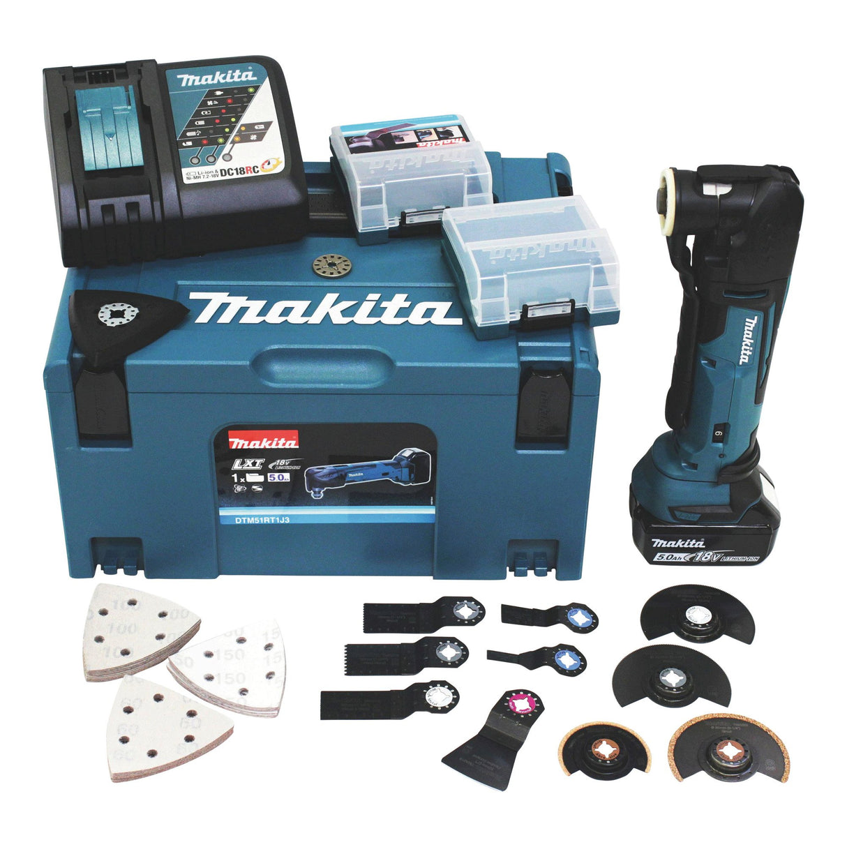 Makita batería de herramienta multifunción 18 V/4 Ah en Makpac, dtm51rm1j3, DTM51RT1J3 340 wattsW, 18 voltsV