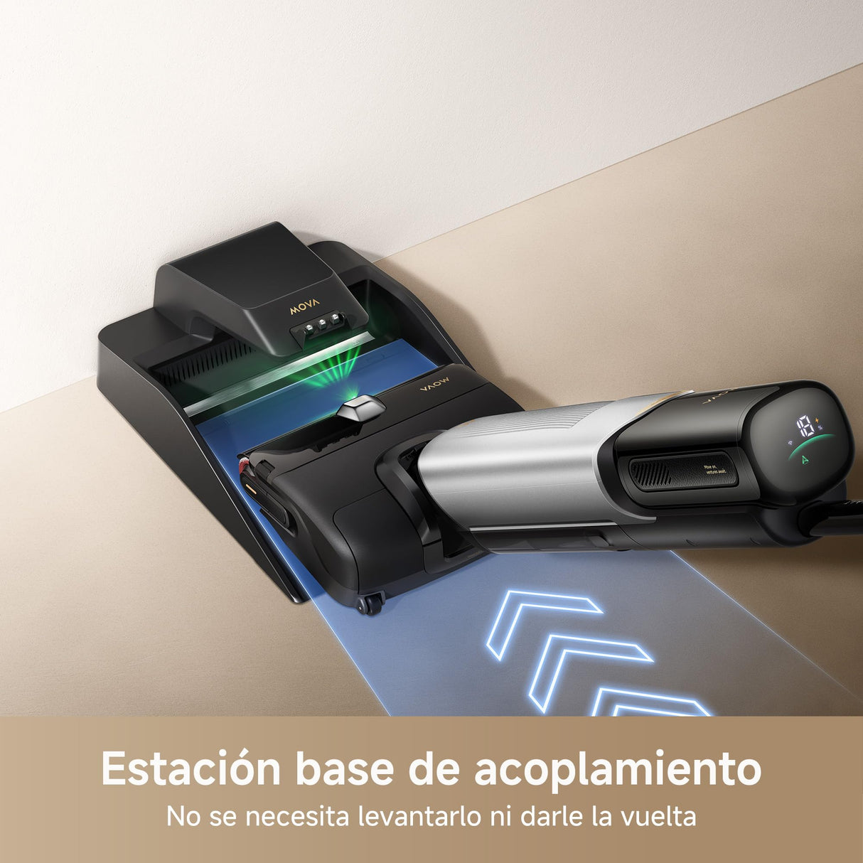 Mova X4 Pro, Aspiradora, seco y Mojado, friega con Agua Caliente, sin enredos, autolimpieza 100 °C, succión 20 kPa, estación de Empuje, Cabezal de Cepillo LED, Dos Bordes