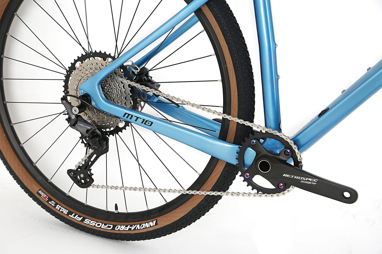 ICe Bicicleta de montaña MT10 Cuadro de Fibra de Carbono, Rueda 29', monoplato, 12V (Azul, 15')