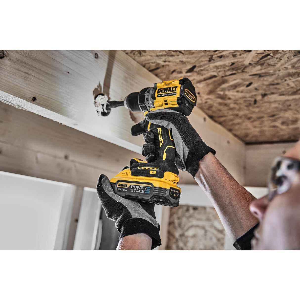Taladro atornillador 18 V 90 Nm (2 x 5,0 Ah Powerstack) en estuche TSTAK - DEWALT DCD800H2T-QW