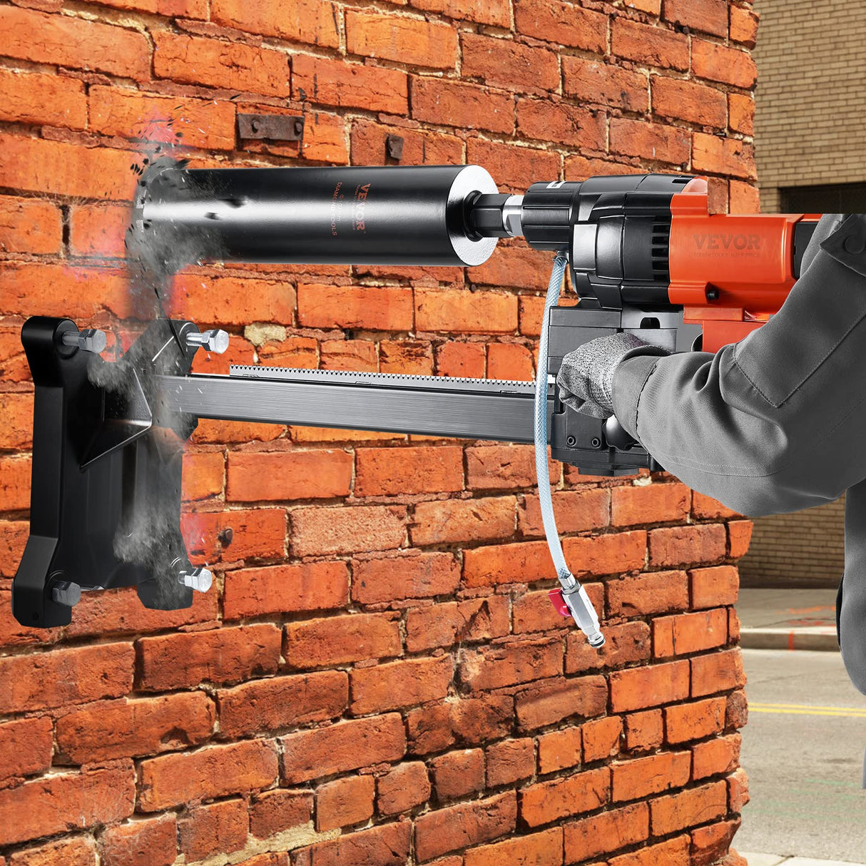 VEVOR Taladro de Diamante Diámetro Máximo de 26 cm Máquina Perforadora de Diamante Profundidad de 60 cm Taladradora Diamantina Húmeda 2500 W 750 rpm para Agujeros Construcción de Hormigón Armado