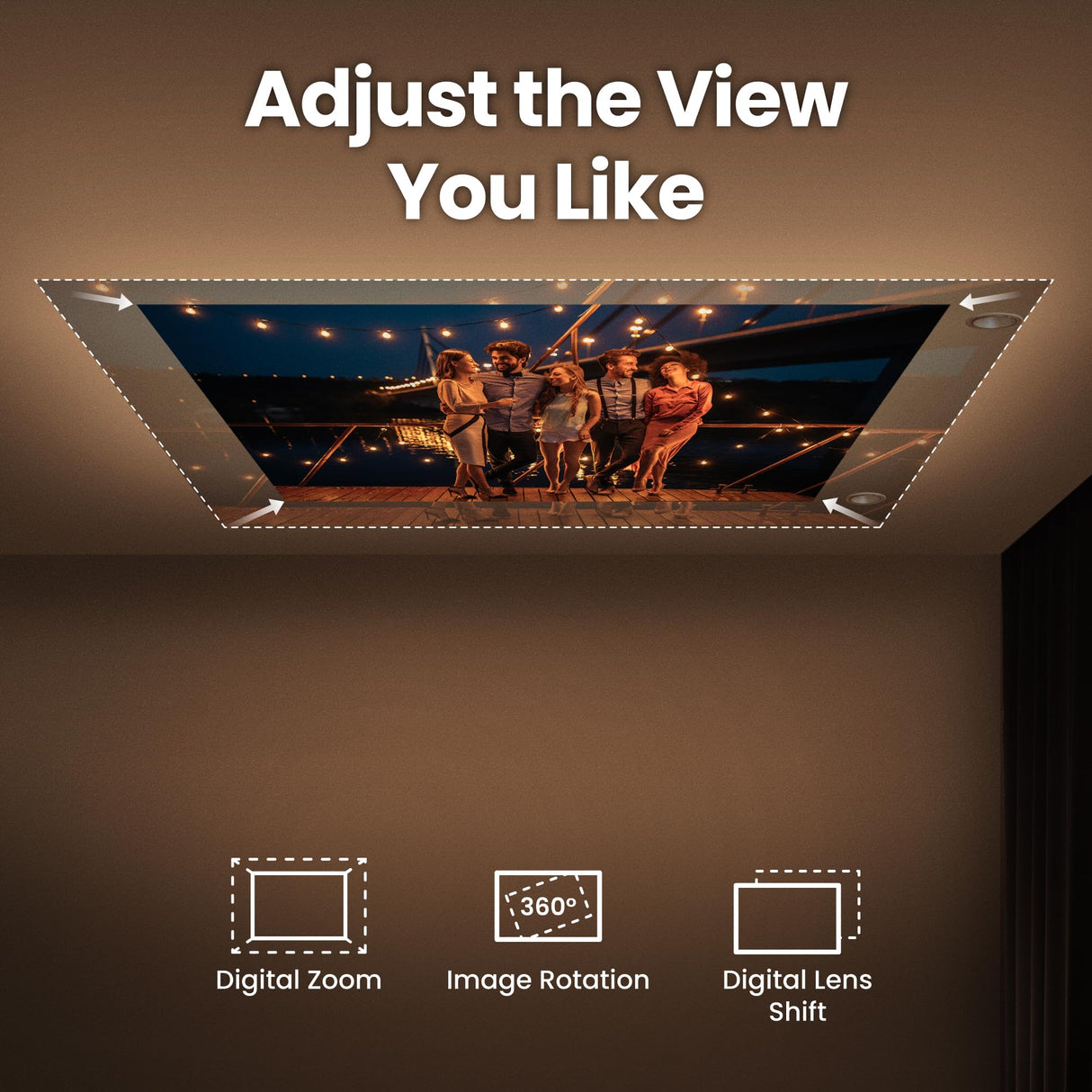 BenQ GV50 proyector láser portátil de Techo 1080p con Base de trípode | Proyección con ángulo Giratorio | 500 lúmenes | Altavoz Bluetooth 18W | Google TV | Chromecast y AirPlay | Enfoque automático