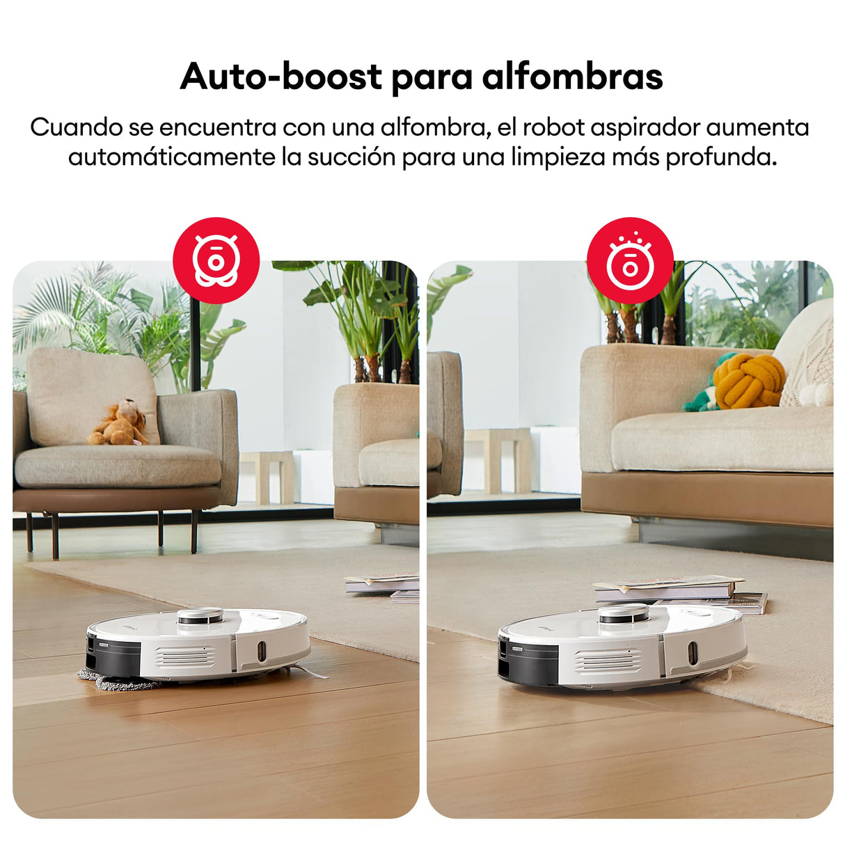 Ultenic T10 Pro Robot Aspirador Autovaciado con Esterilización UV, 60 Días Manos Libres, Robot Fregasuelos LiDAR Navegación 4000Pa, 2 Fregona Giratoria, Auto-Ajuste Potencia para Alfombra