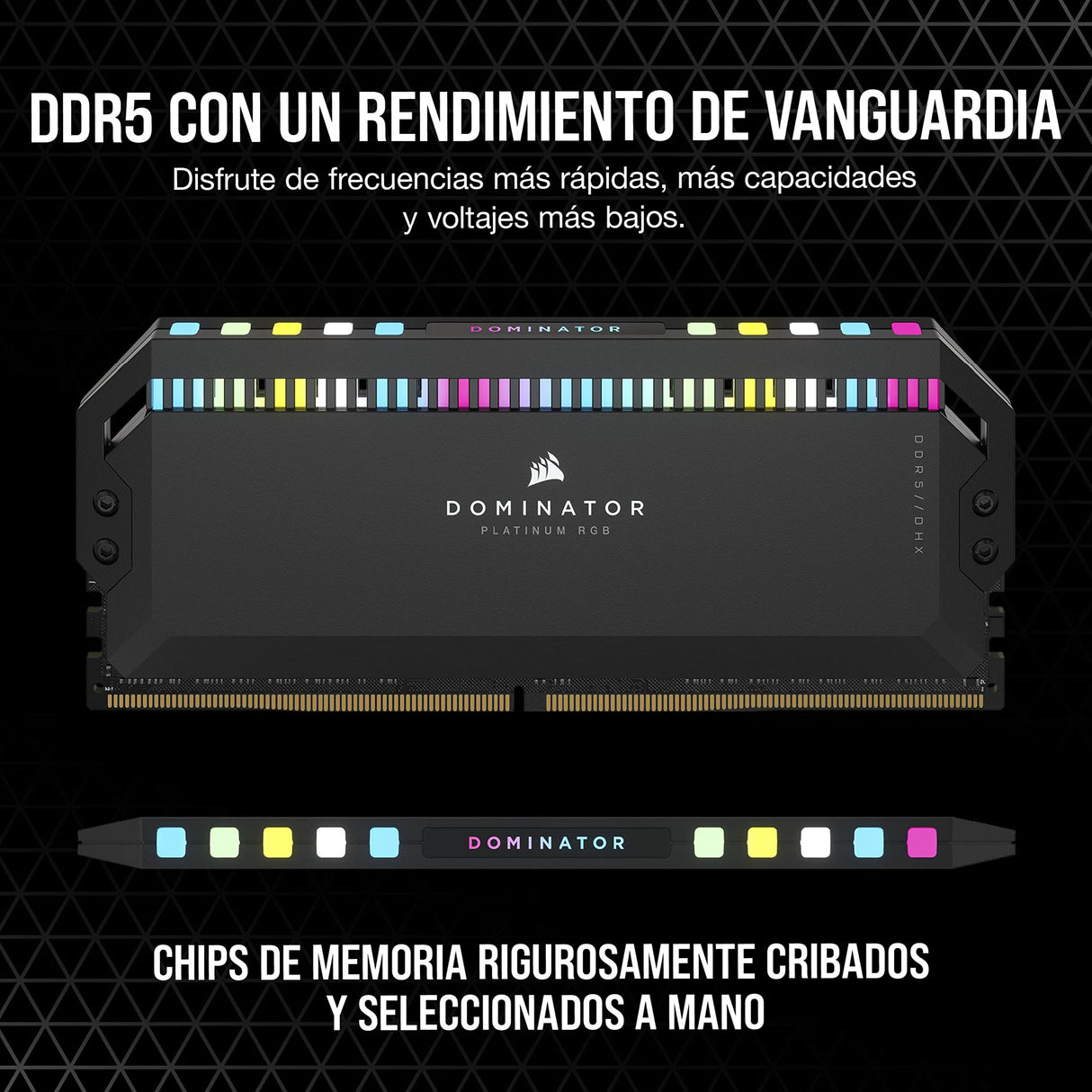 Corsair DOMINATOR PLATINUM RGB DDR5 32 GB (2 x 16 GB) 5200MHz C40 Memoria per Desktop (Regulación de voltaje integrada, Refrigeración DHX patentada, 12 LEDs CAPELLIX RGB, Optimizadas para Intel) Negro