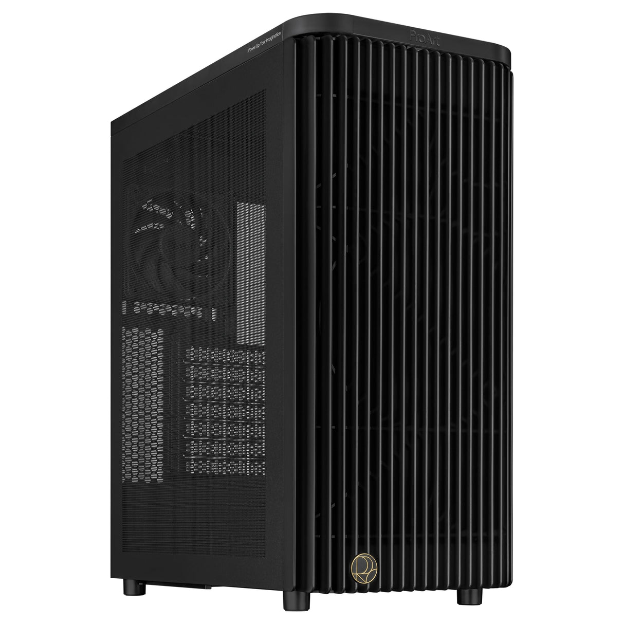 ASUS ProArt PA401, Chasis ATX con Panel de Malla, Compatible con GPU de hasta 314 mm, Dos Ventiladores de 160 mm, Bloqueo del Panel Lateral, Soporte para Fuente de alimentación extraíble