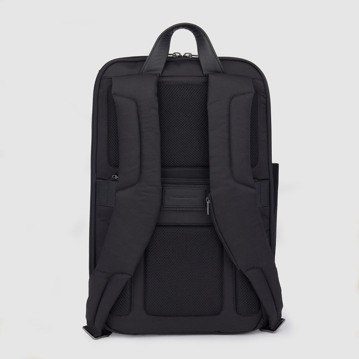 Piquadro Macbeth, Mochila mediana de piel y tejido para PC de 14 pulgadas, Negro