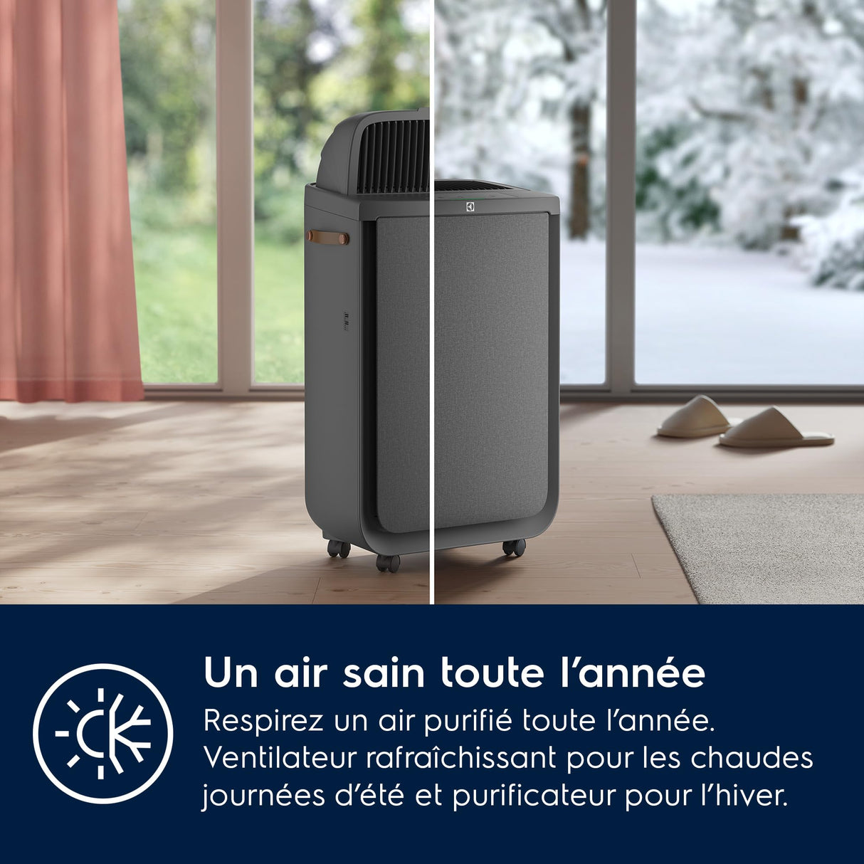 Electrolux Pure Multi 700, purificador de aire, conexión Wi-Fi, función de ventilador, aire puro Filtración HEPA en 5 pasos, 73m2 máx., silenciador, EPU72771DG, gris oscuro