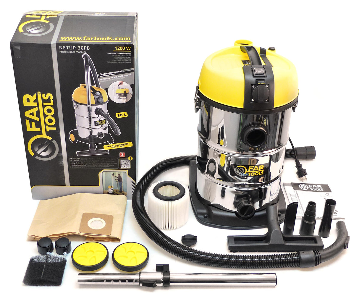Fartools NETUP30P Aspirador anti obstrucción 1200w inoxidable 30l