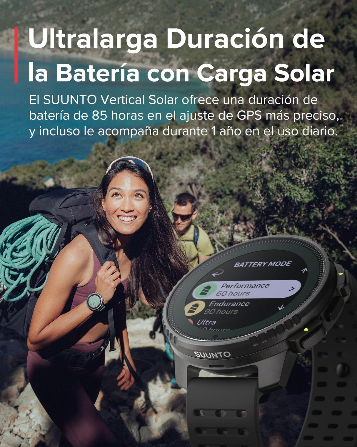 SUUNTO Vertical Reloj Deportivo - Smartwatch GPS, GPS de Doble Frecuencia, Mapas sin Conexión Gratuitos, Autonomía de hasta 50 Días, Carcasa Resistente Militarmente, Resistente al Agua hasta 100m