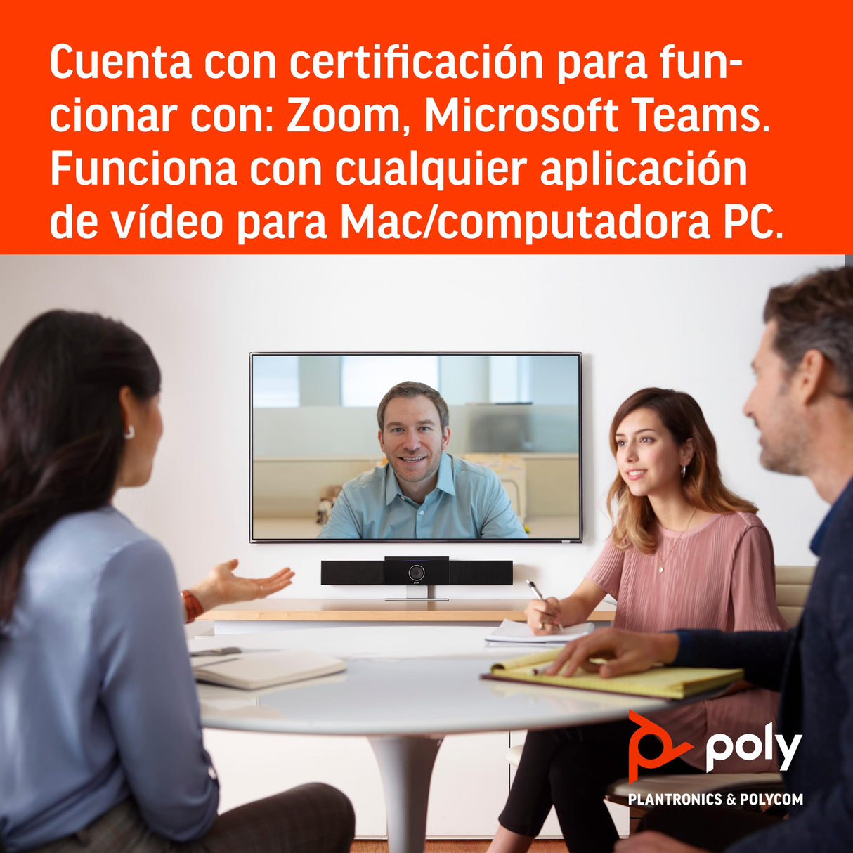 Poly - Studio - Sistema premium de audio y videoconferencia (Polycom) - Conectividad USB Plug-and-Play - Solución de vídeo para oficinas domésticas y pequeñas salas de conferencias