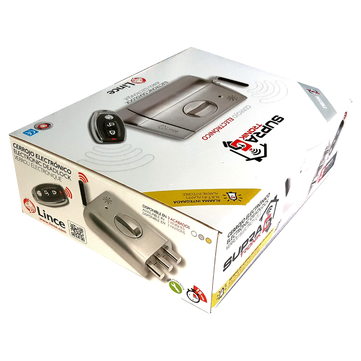 LINCE SUPRATRONIK Cerrojo Invisible ELECTRONICO Y con Alarma SUPRATONIK 4940-TK Plata, Acero aleado, 0