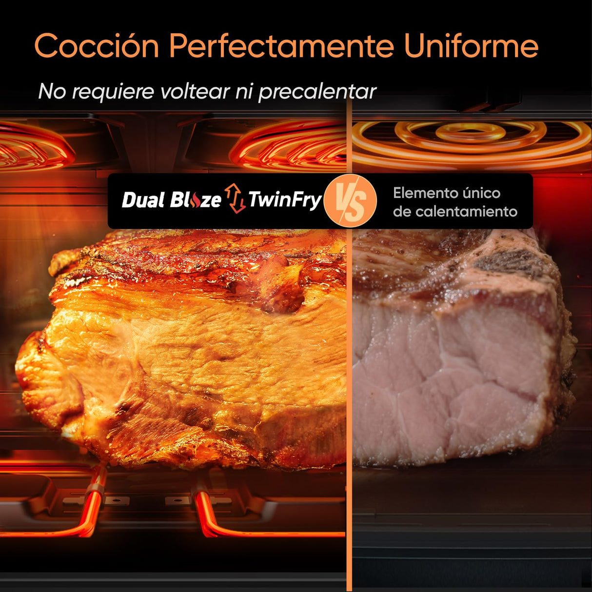 Cosori Freidora de Aire Grande-True Acero Inox-4 Resistencias Dual Blaze TwinFry 10โฏL-Flexible Doble Cesta Air Fryer 2800โฏW- Smart WIFI Controlโ 66โฏ% Eficiencia Energรฉtica-6 en 1-Mรกx 10 Personas