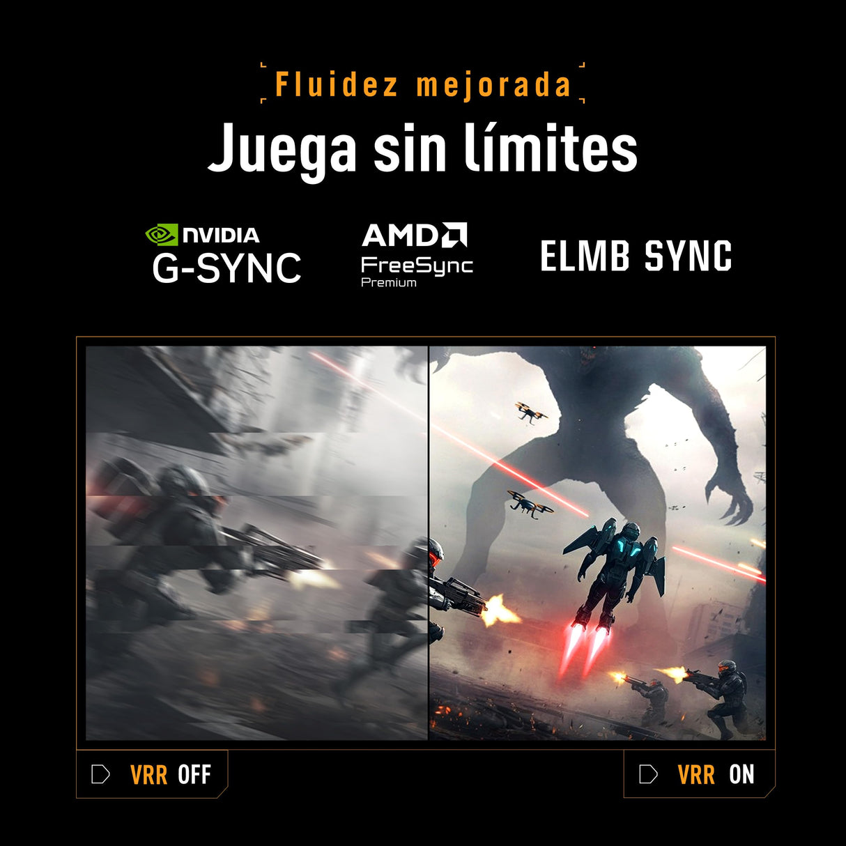 ASUS TUF Gaming VG27AQML5A Monitor de 27 Pulgadas QHD Fast IPS, 300Hz, 0.3ms, G-Sync y AMD FreeSync Premium, ELMB Sync, VESA, DisplayHDR 400, 95% DCI-P3, DisplayWidget Center, IA Gaming