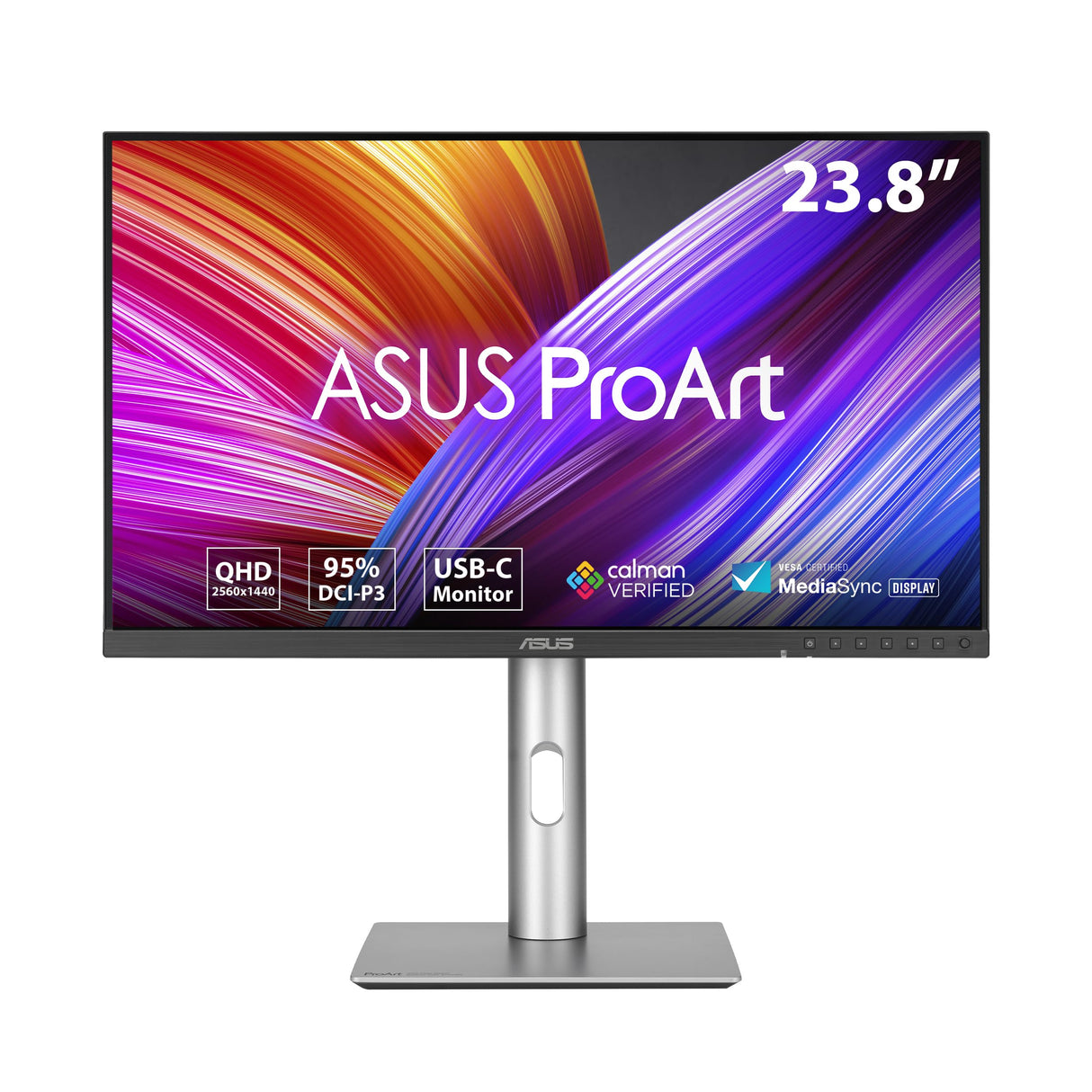 ASUS ProArt Display PA24ACRV - Monitor Profesional de 23,8 Pulgadas, IPS, QHD(2560x1440), 95% DCI-P3, ΔE<2, USB-C, VESA DisplayHDR 400, VESA MediaSync, Soporte ergonómico, Sostenibilidad ecológica