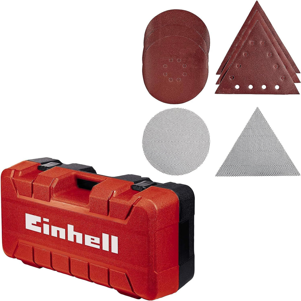 Einhell Lijadora de pared TE-DW 225 X (750 W, Ø225 mm, 285x285x285 mm papel de lija, plato intercambiable, mango telescópico 165 cm, incl. muelas abrasivas + paños de rejilla en el maletín)