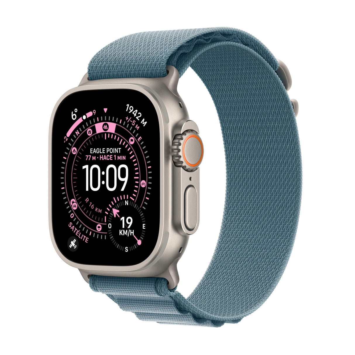 Apple Watch Ultra 3 GPS + Cellular, Reloj prémium para Running y Multideporte con Caja de Titanio Resistente de 49 mm y Correa Loop Alpine Azul Claro - Talla M. Monitores avanzados de Salud y entreno
