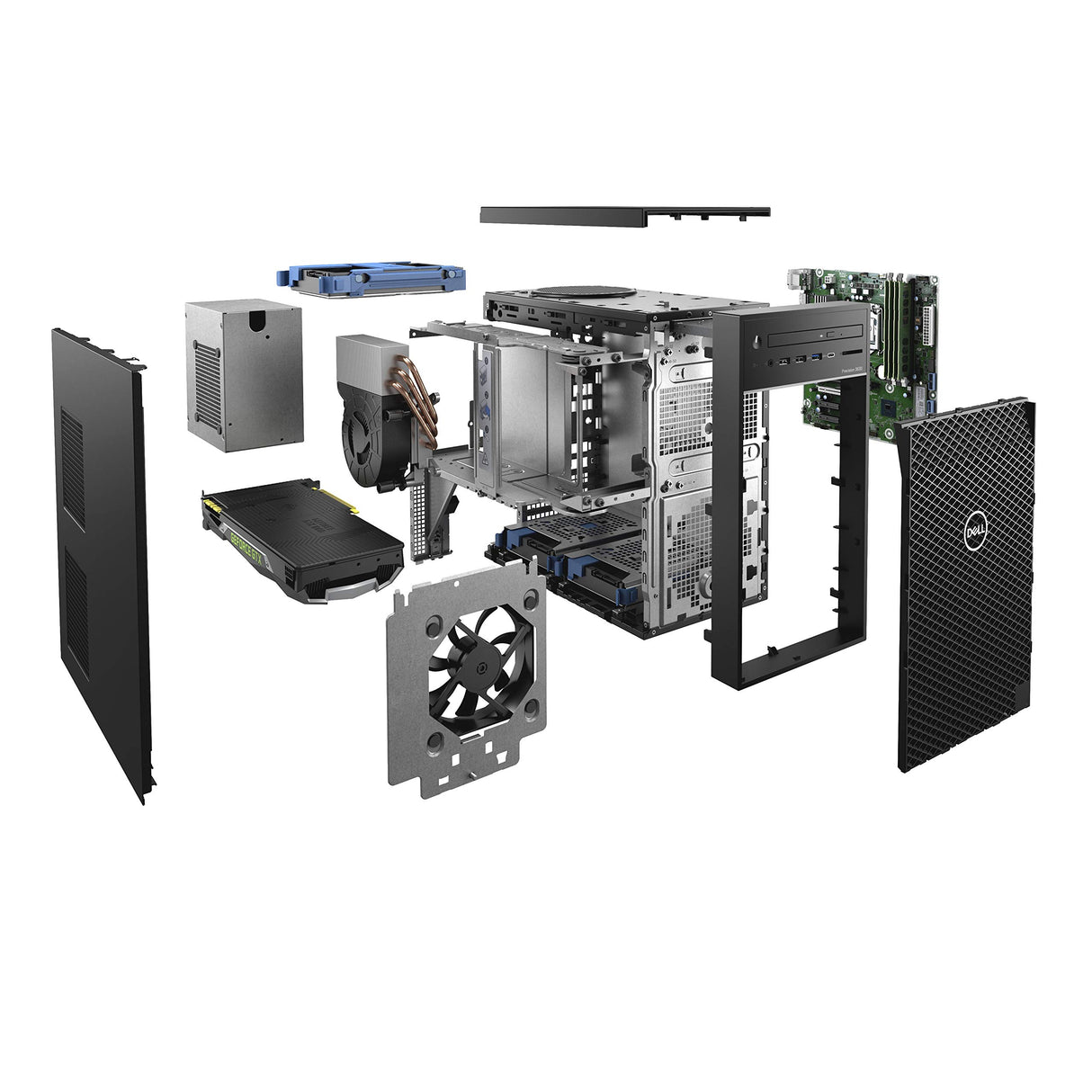 Dell PRECI 3630 XEON E-2274G 8/256 W10P - Workstation, Color Negro