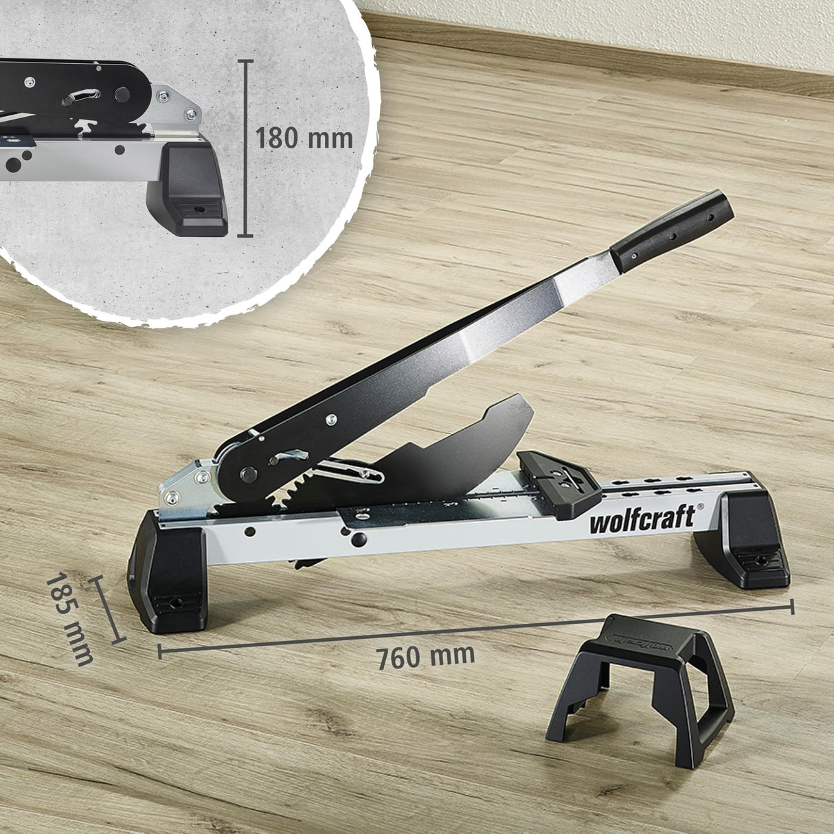 wolfcraft Guillotina para corte de vinilo y laminados VLC 1000 I 6940000 I La eficiente guillotina profesional para grosores de tabla de hasta 14 mm