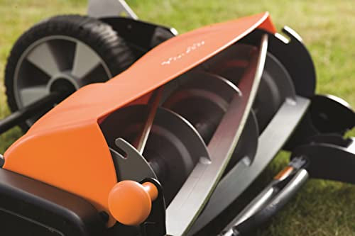 Fiskars Cortacésped StaySharp Max, Cortacésped con sistema de corte sin contacto, Ancho de corte: 46 cm, Negro/Naranja/Plata, 1000591