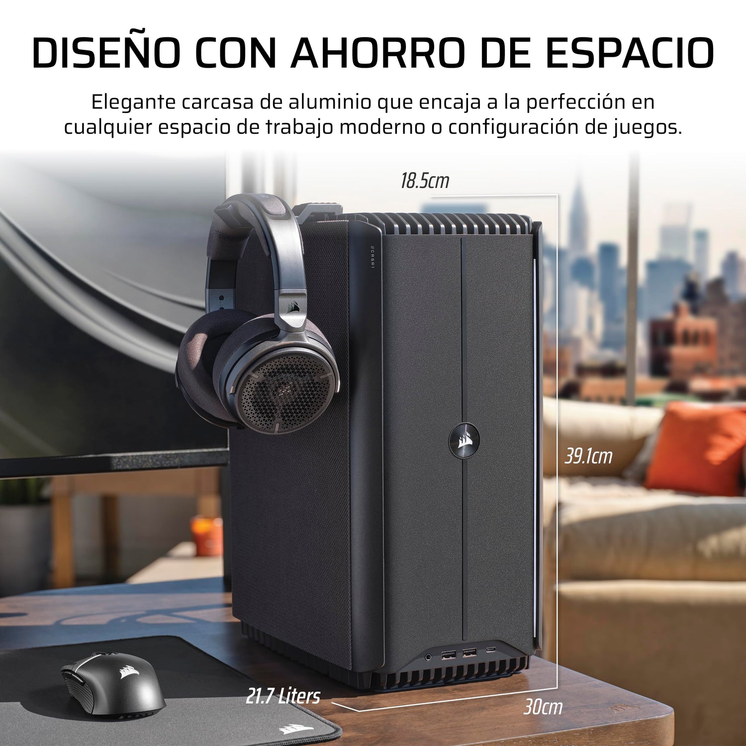 Corsair One i500 Gaming PC – CPU Intel Core i7-14700 con Refrigeración Líquida – GPU NVIDIA RTX 4070 Super con Refrigeración Líquida – Memoria Vengeance DDR5 32GB – 1TB SSD M.2 – Metal Oscuro
