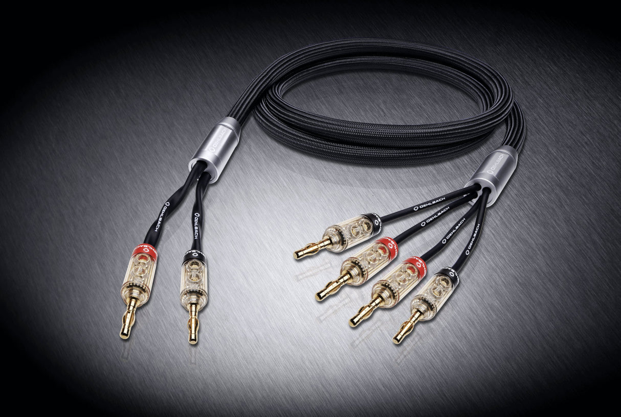 Oehlbach XXL Fusionfour - Cable Audio RCA (2 x 2.5 m Banana), Negro