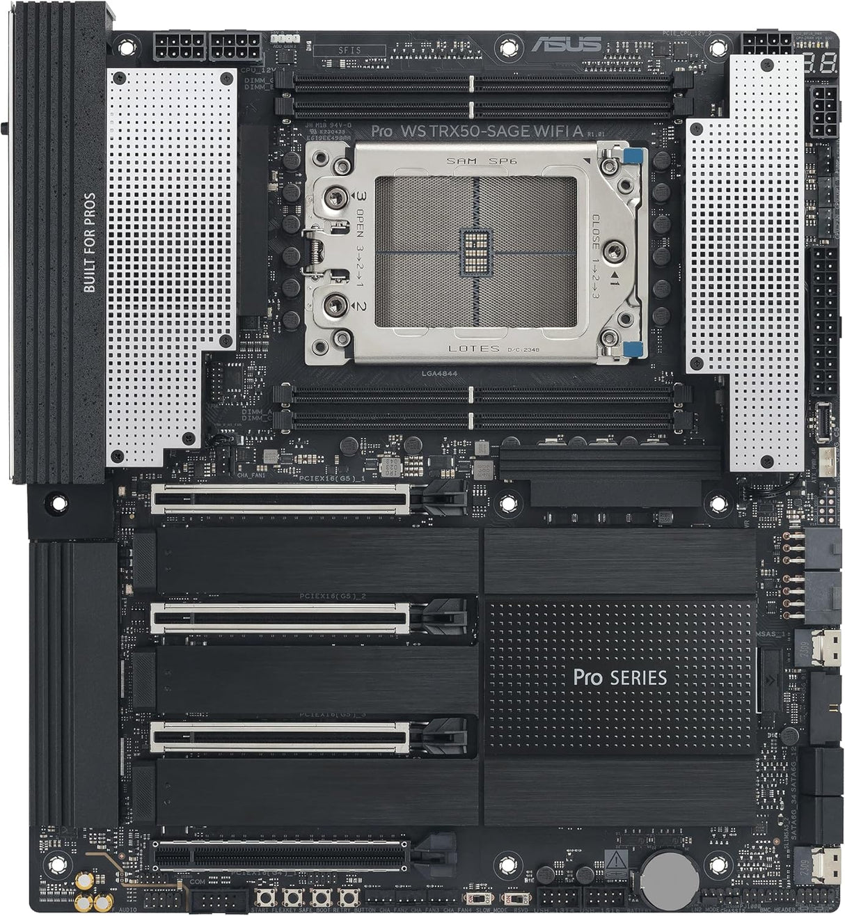 ASUS PRO WS TRX50-SAGE WIFI A - Motherboard - SSI CEB - Socket sTR5 - AMD TRX50 Chipsatz - USB4, USB 3.2 Gen 2, USB 3.2 Gen 1, USB-C 3.2 Gen 2x2 - 10 Gigabit LAN, 2.5 Gigabit LAN, Wi-Fi 7, Bluetooth