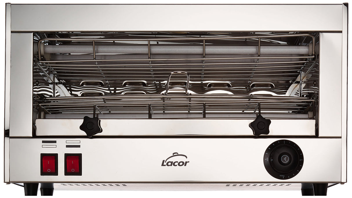 Lacor 69172 Tostador Eléctrico Horizontal Parrilla Simple, Gris, 2400 W