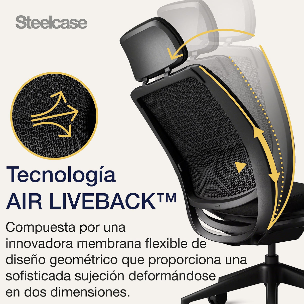 Steelcase Series 2, silla de oficina ergonómica con sujeción lumbar, brazos 4D y reposa cabeza regulables, respaldo de malla Ónix