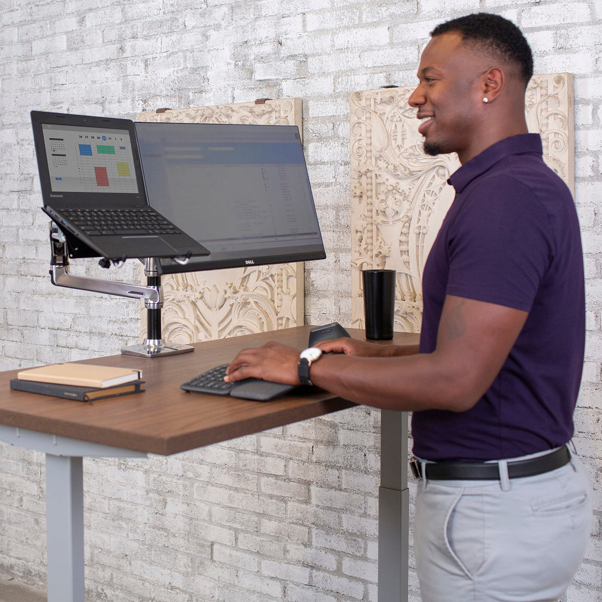 Ergotron LX Redesign Dual Arm Pole MOUNTDESK