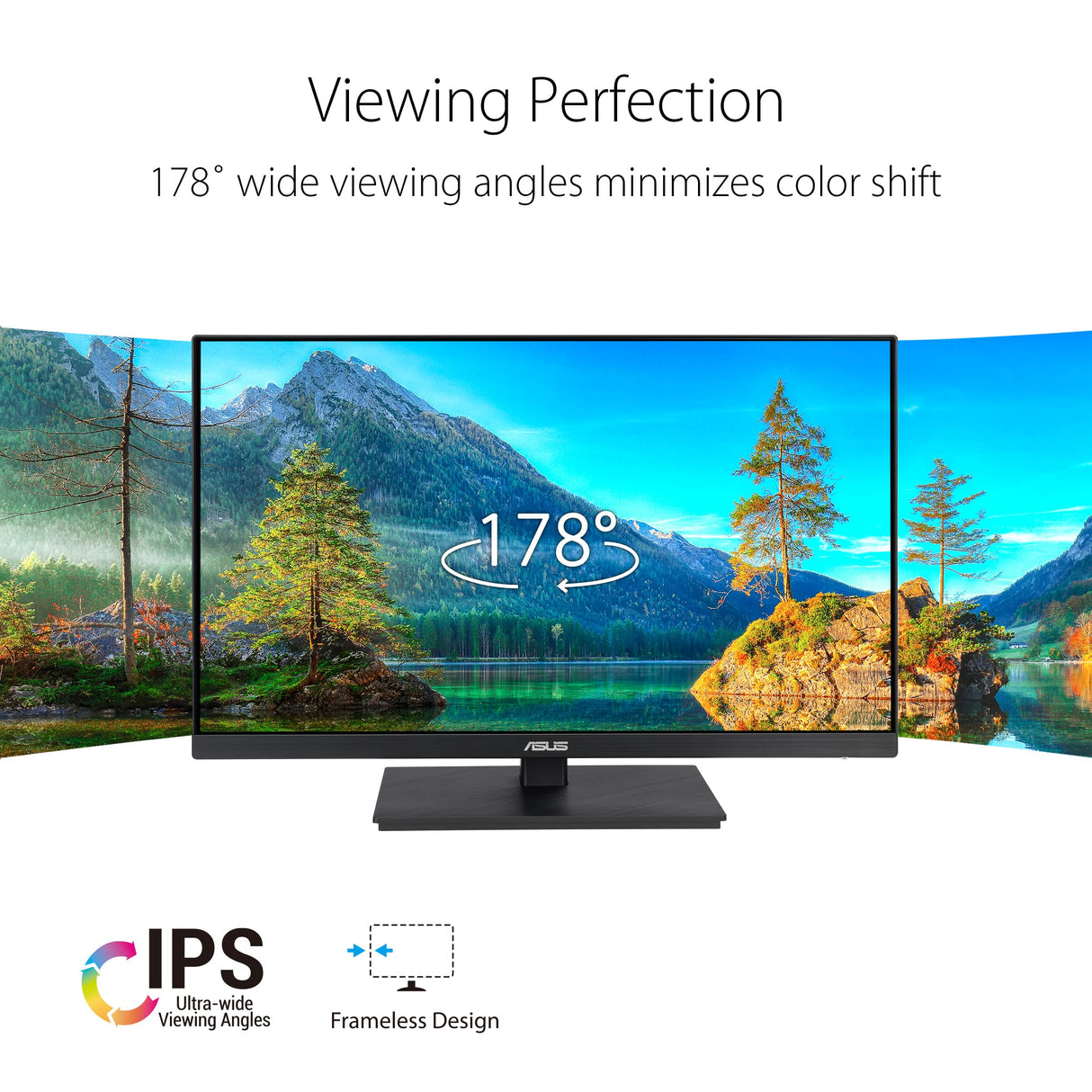 ASUS VA27EQSB - Monitor Eye Care (27 Pulgadas, Full HD, IPS, sin Marco, 75 Hz, Adaptive-Sync, luz Azul de Baja Intensidad, antiparpadeo, diseño ergonómico, Puede montarse en la Pared)