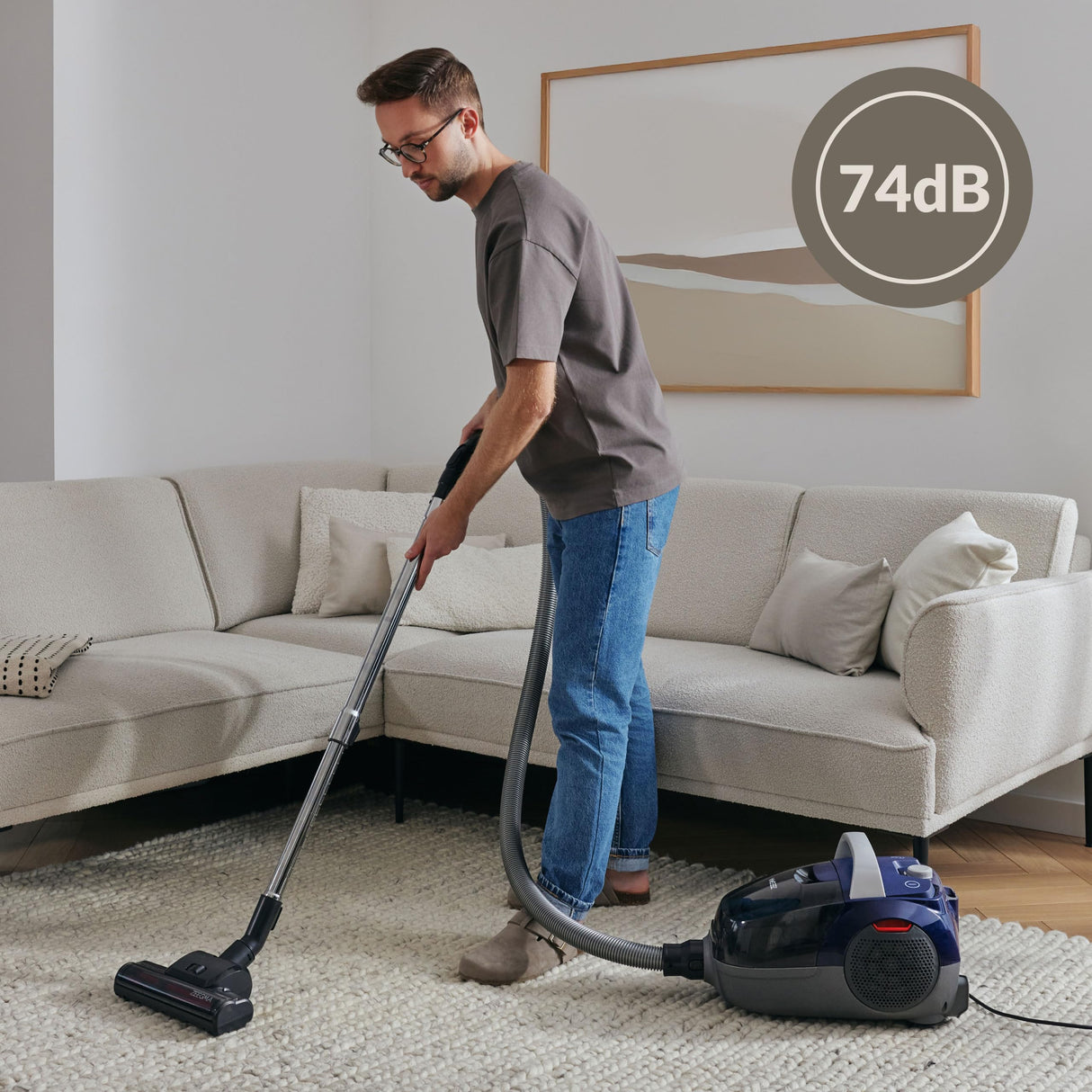 ZEEGMA ZONDER VERRE FLOW Aspiradora Sin Bolsa 2 Filtros Higiénicos Para Alérgicos Succión 21000 Pa, Cepillo para Parquet, Turbobrush, 800 W Cable 9m, Funcionamiento Silencioso Cartuchos Aromáticos
