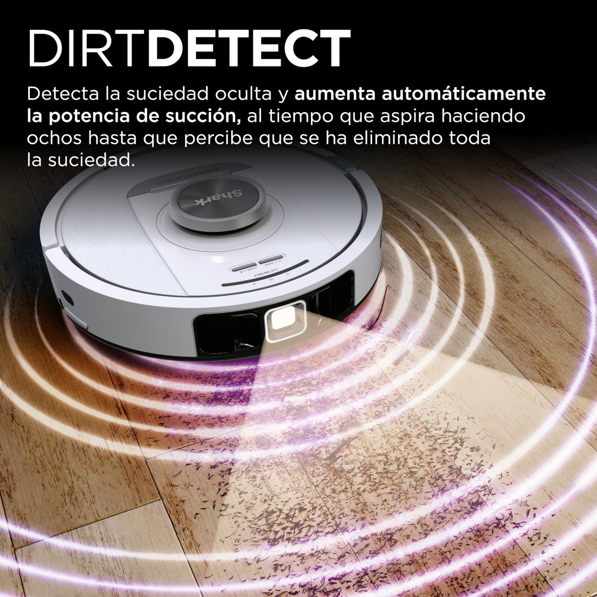 Shark PowerDetect Robot Aspirador, Vaciado automático, navegación 3D y LiDAR, Base antialérgenos, tecnología NeverStuck, para alfombras, Suelos y Pelo de Mascotas, WiFi/App, Blanco, AV2820VEEUWH