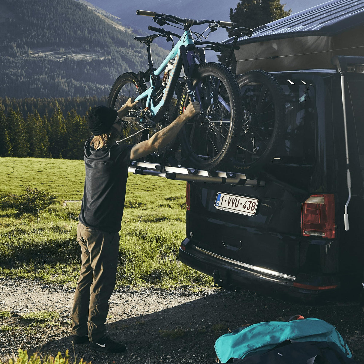 Thule Wanderway - Portabicicletas Colgante para Maletero, Color Negro, Talla única