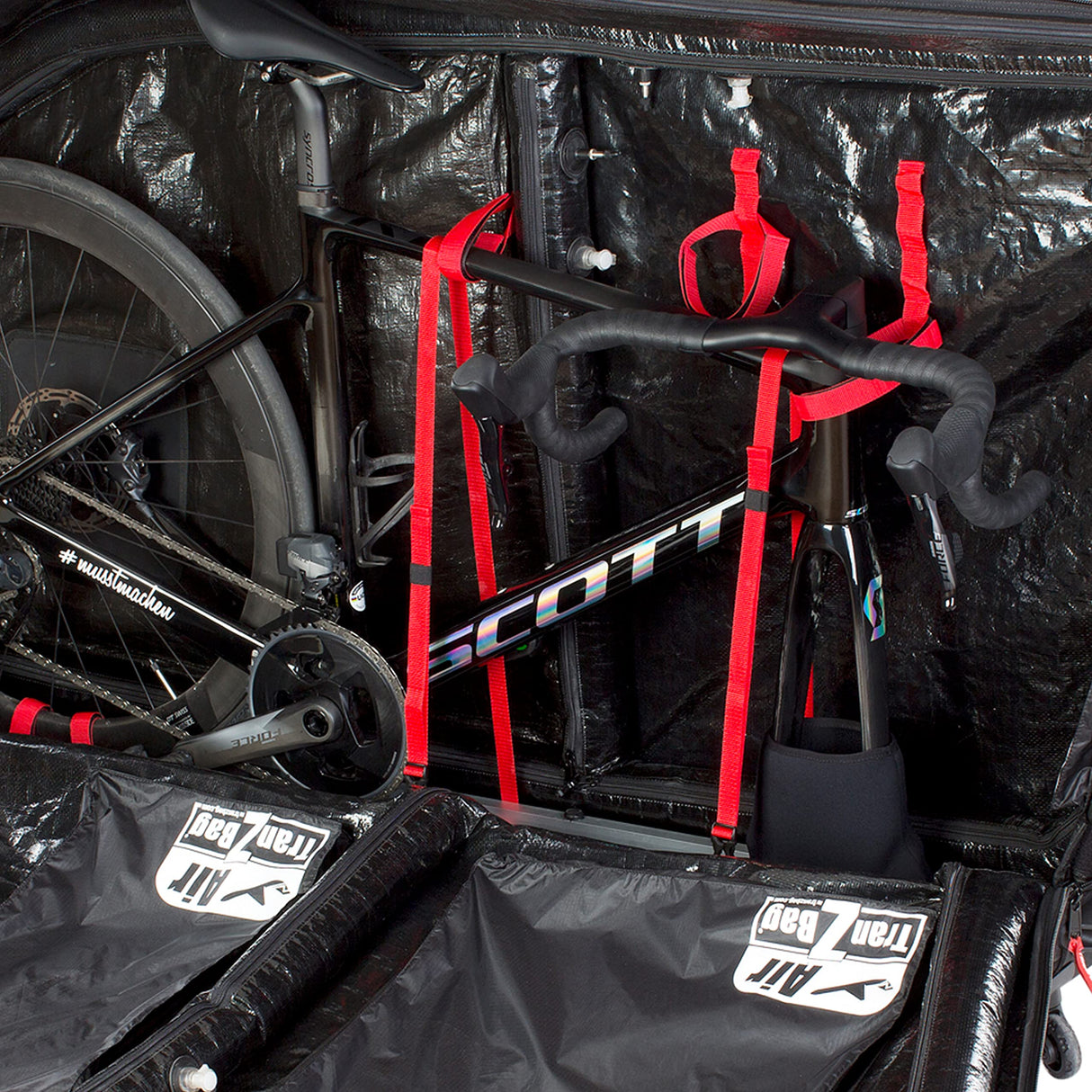 TranZbag Air - Bolsa de Transporte para Bicicleta, Color Rojo, tamaño Talla única