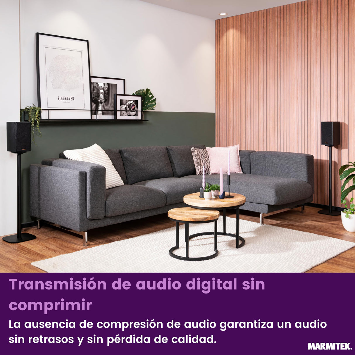 Marmitek Transmisor de Audio para Altavoces Speaker Anywhere 650 - Transmisión Digital sin Latencia - Conexión Inalámbrica de Altavoces Envolventes Inalámbrica