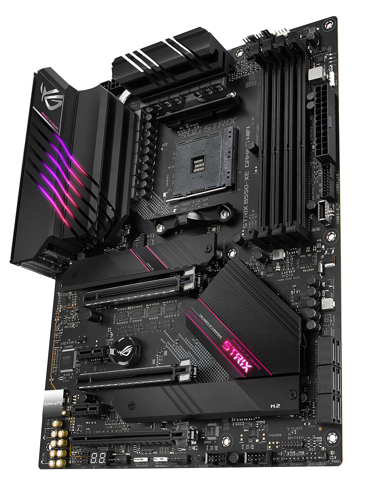 ROG STRIX B550-XE GAMING WIFI - Placa base de gaming ATX AMD B550 Ryzen AM4 (PCIe 4.0, 16 etapas de alimentación, dos ranuras M.2, cuatro ranuras ASUS Hyper M.2 x16 Gen 4, SATA 6 Gbps, USB 3.2 Gen. 2