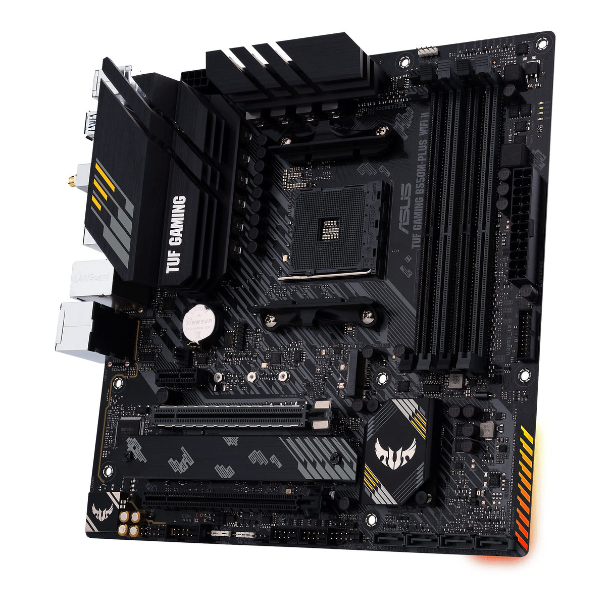 ASUS TUF Gaming B550M-PLUS WiFi II - Placa Base Micro-ATX AMD B550 (PCIe 4.0, 2X M.2, VRM de 10 etapas, HDMI, DP, USB 3.2 Gen. 2 de Tipo A y C, Aura Sync RGB)