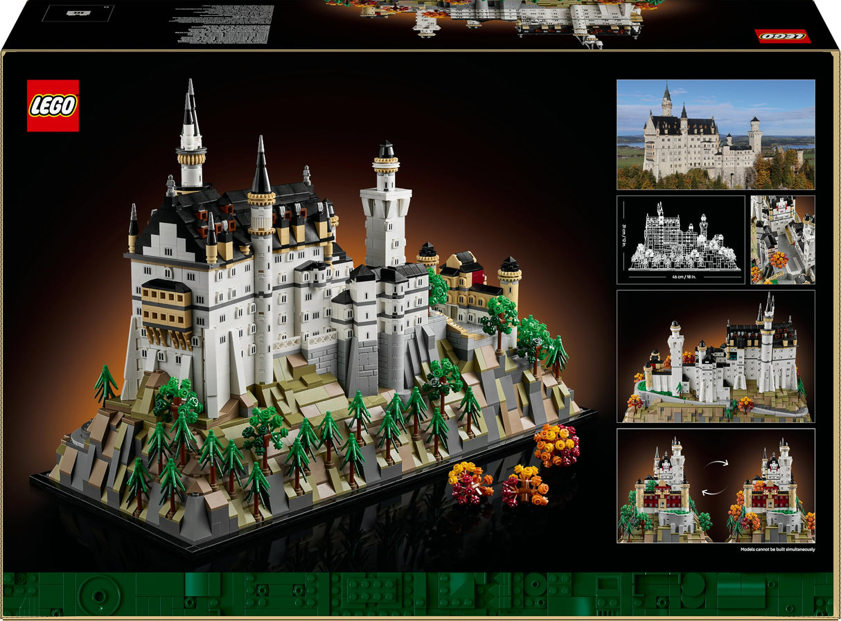 LEGO Architecture Castillo de Neuschwanstein - Maqueta DIY para Adultos Coleccionistas con Torres, Patios e Interior Detallado - Regalo de Monumento para Hombres y Mujeres - Decoración del Hogar 21063