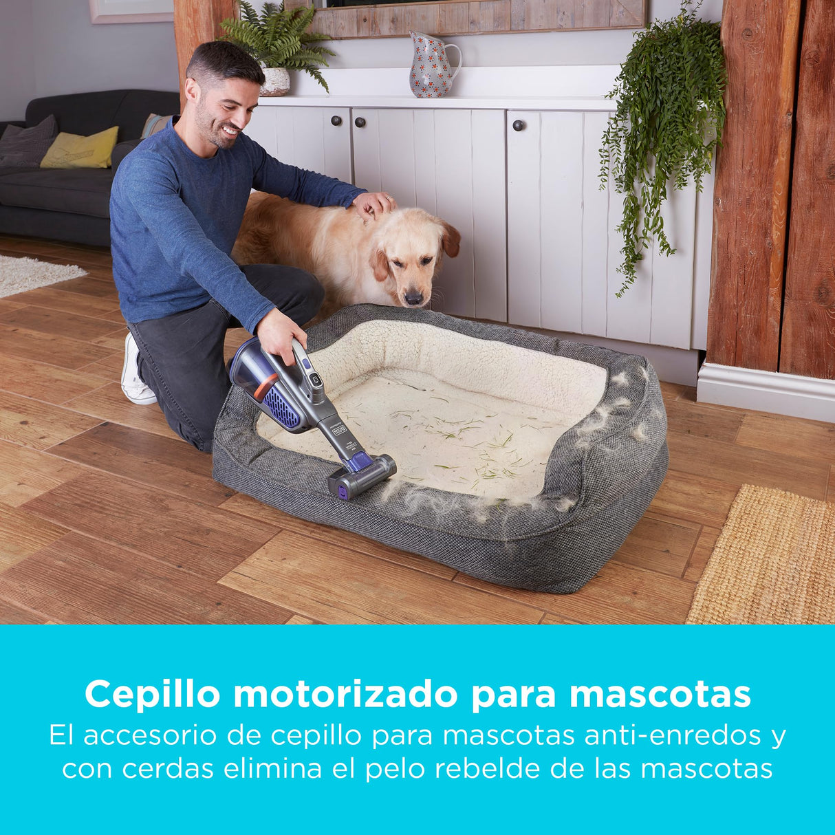 Black+Decker Aspirador para Mascotas Dustbuster Gen 11 Pet 18 V 2.0 Ah con Base de Carga, BHHV520BFP-QW
