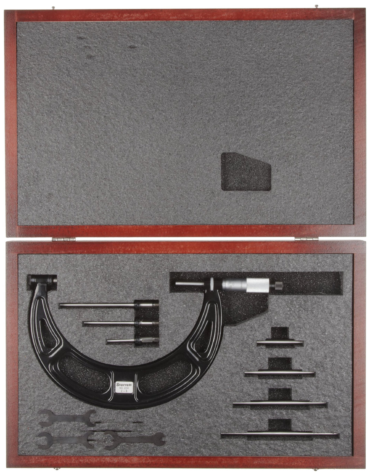 Starrett 224erlz intercambiables yunque Micrómetro, Ratchet Stop, Contratuerca, 16 – 20 "Rango, 0.001" Graduación