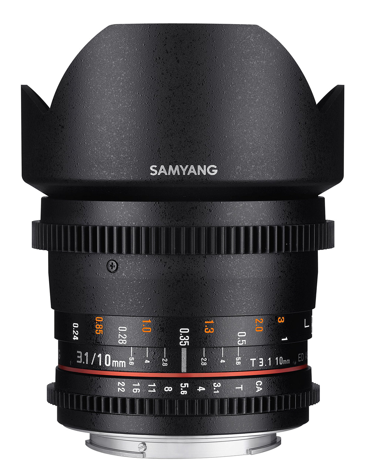 Samyang F1322508101 - Objetivo para vídeo VDSLR para Samsung NX (Distancia Focal Fija 10mm, Apertura T3.1-22 ED AS NCS CS II), Negro