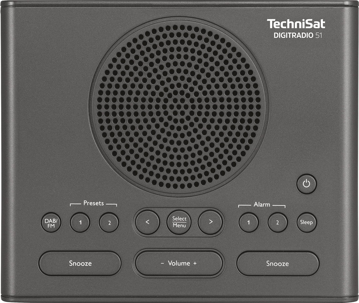 TechniSat DIGITRADIO 51 - DAB+ Radiodespertador, recepción de emisoras DAB y FM, reloj, despertador con alarma dual ajustable, pantalla atenuable y entrada para auriculares, negro