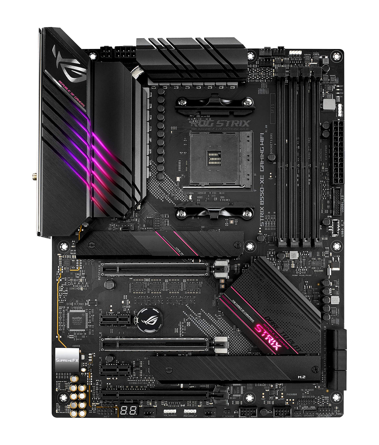 ROG STRIX B550-XE GAMING WIFI - Placa base de gaming ATX AMD B550 Ryzen AM4 (PCIe 4.0, 16 etapas de alimentación, dos ranuras M.2, cuatro ranuras ASUS Hyper M.2 x16 Gen 4, SATA 6 Gbps, USB 3.2 Gen. 2