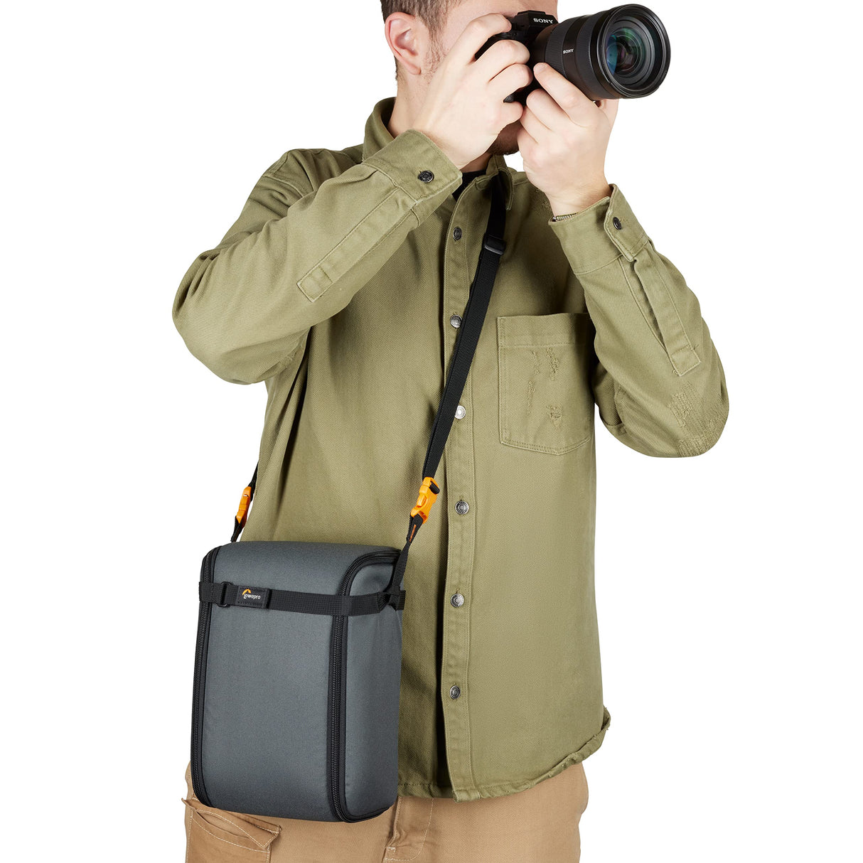 Lowepro Trekker Lite BP 250, Mochila para Cámara, con Inserto Extraíble, con Sistema de Correas para Accesorios, Negro, para Cámara Sin Espejo, Compatible con Sony Alpha 7, Gris