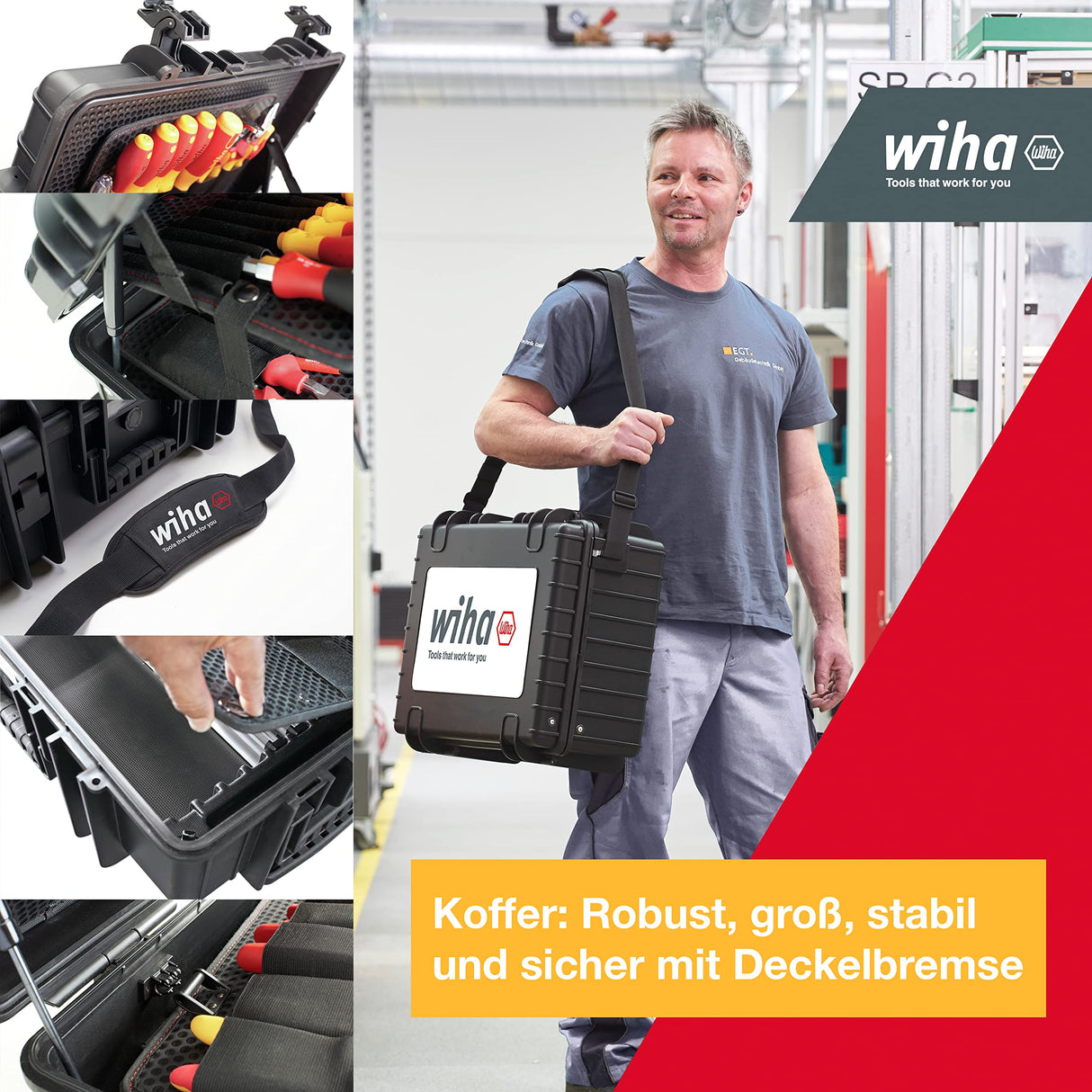 Wiha Juego de herramientas para electricistas Competence XL en surtido, de 83 unid. incl. caja de herramientas (40523)