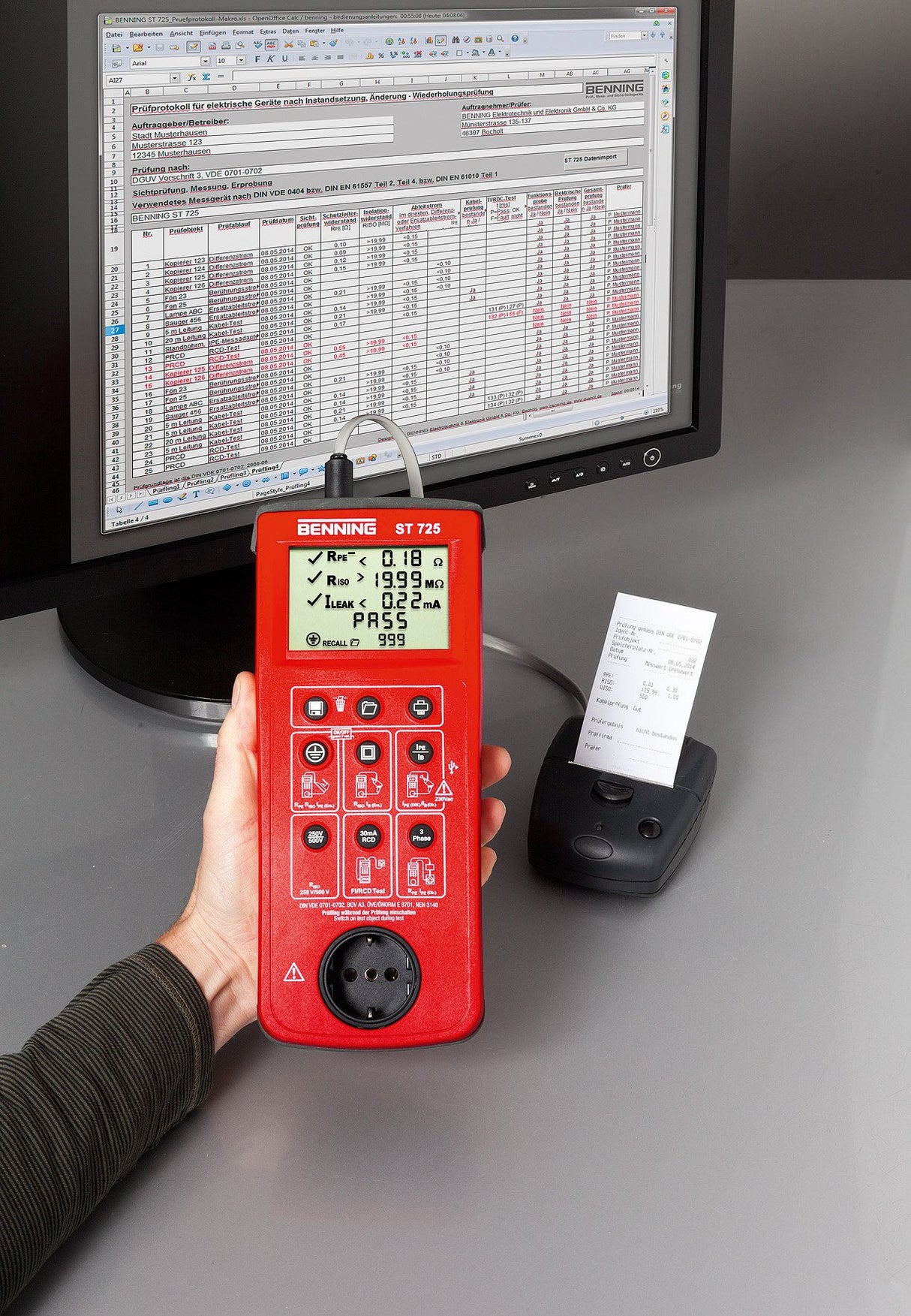 Benning Device Tester Operado por batería St 725 050316
