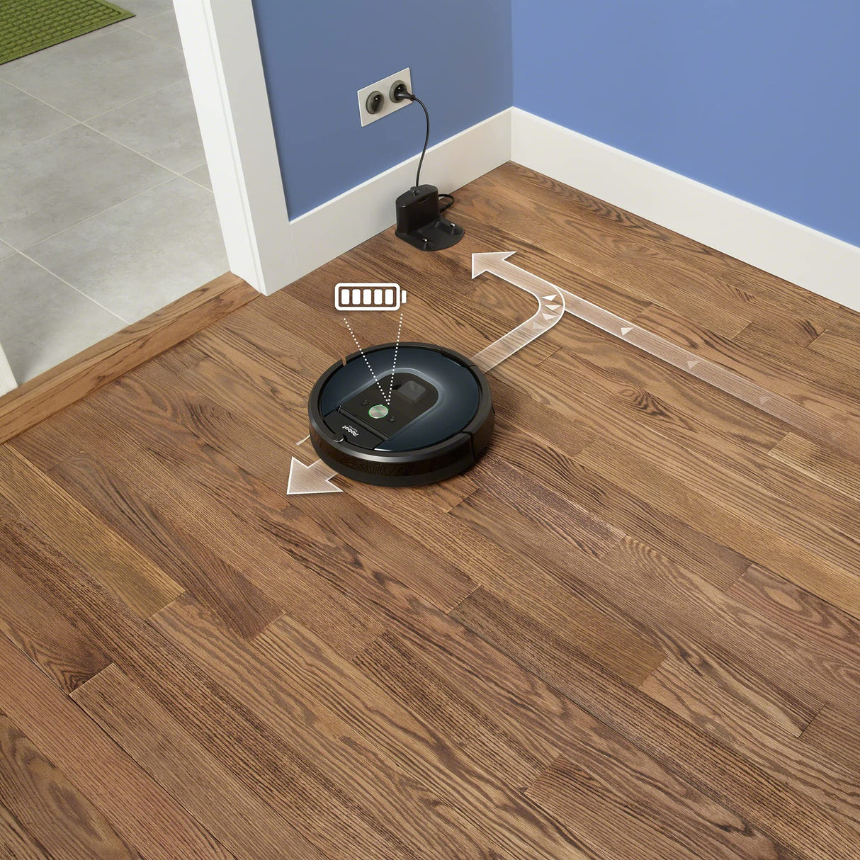iRobot Roomba 981, Robot Aspirador para Pelo de Mascotas con Gran Potencia de succión 1 y cepillos de Goma antienredos, Conexión WiFi, Programable por App y Compatible con Alexa, Color Azul