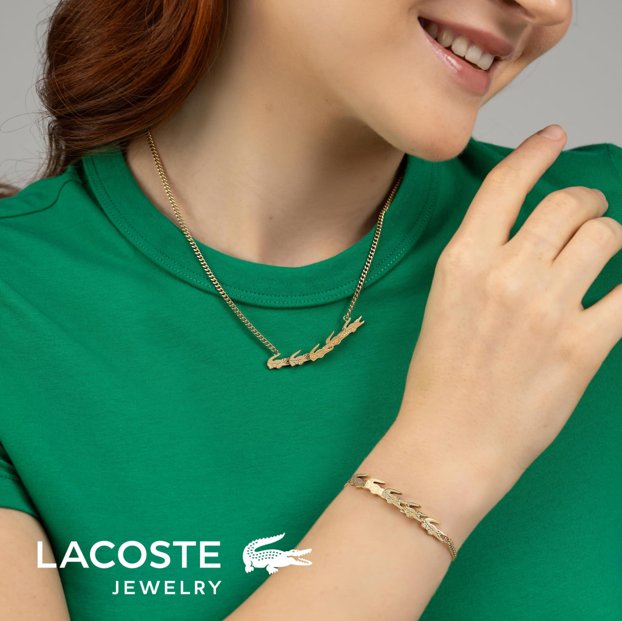 Lacoste Pulsera para Mujer Colección CROCODILE en Oro Amarillo con Charms en Forma de Cocodrilo - 2040510