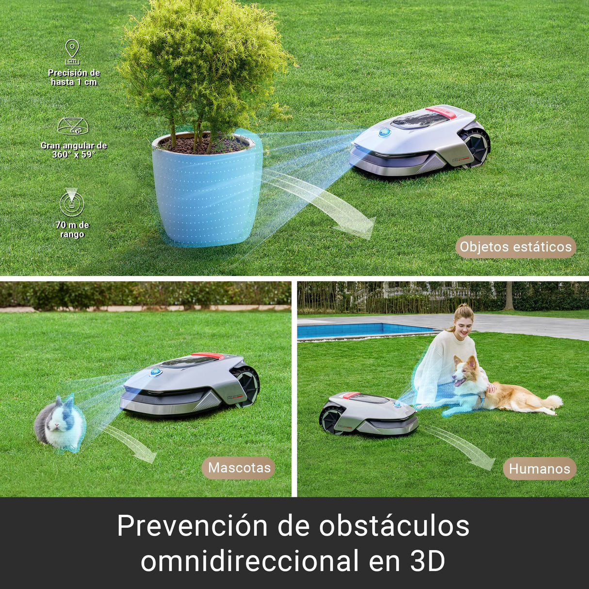 Dreame A1 Robot Cortacésped sin Cables, Tecnología Omnisense™, Controldo por App/WiFi, Gestión Intuitiva de Las Zonas, Prevención Inteligente de Obstáculos, Adecuado para Céspedes de hasta 1000 m²