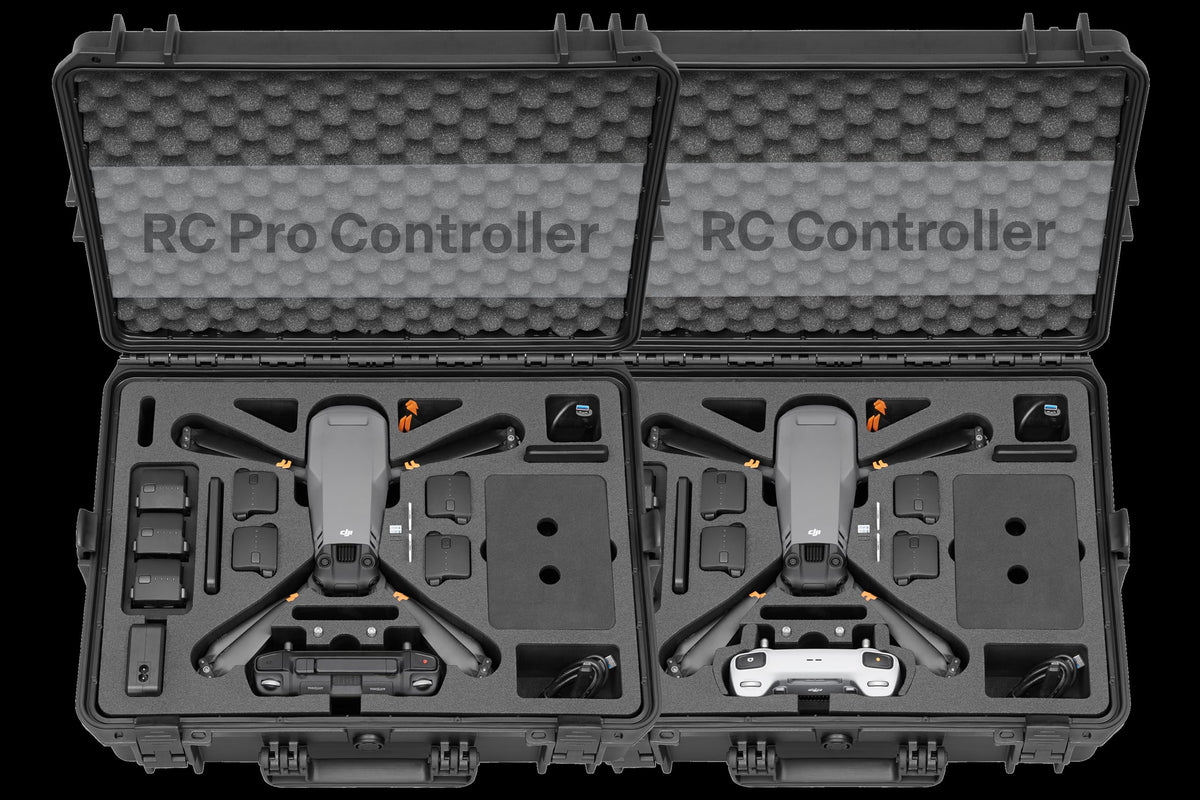 TOMcase Maleta para Drones Ready to Fly para dji Mavic 3 / Pro/Classic, Mando a Distancia estándar o dji RC/RC Pro, Carga de baterías en la Caja, Maleta Impermeable - Made in Germany (RTF)